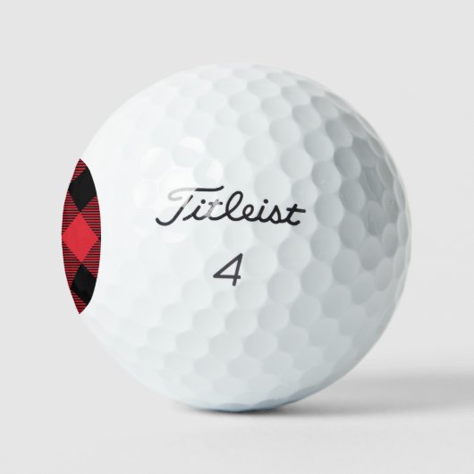 Elegant Rustic Masculine Black Red Buffalo Initial Golfball (Logo)