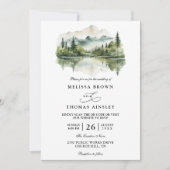 Elegant Rustic Mountain Budget QR Code Wedding Einladung (Vorderseite)