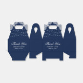 Elegant Rustic Navy Blue Lace Lights Wedding Geschenkschachtel (Ungefaltet)