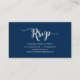 Elegant Rustic Navy Blue, Wedding RSVP reagieren Begleitkarte