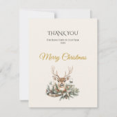 Elegant Rustic Noël Christmas Dankeschön Card Dankeskarte (Vorderseite)