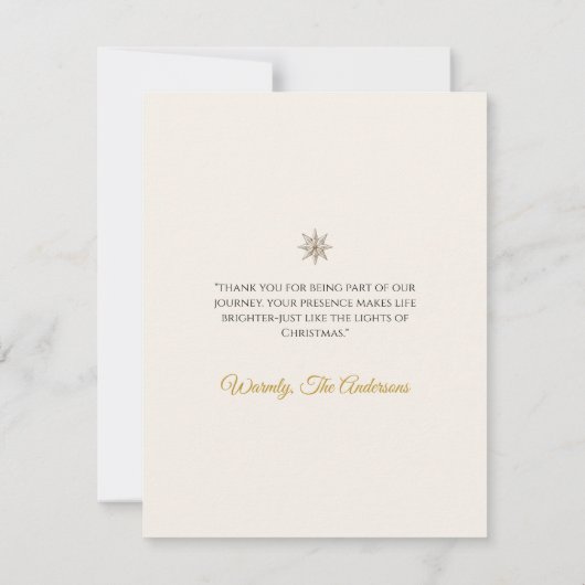 Elegant Rustic Noël Christmas Dankeschön Card Dankeskarte (Rückseite)