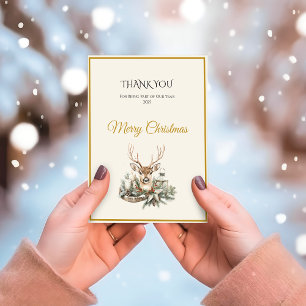 Elegant Rustic Noël Christmas Dankeschön Card Dankeskarte