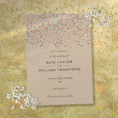 Elegant Rustic Rainbow Confetti Wedding Save The Date