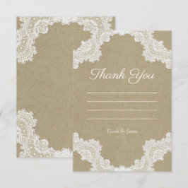 Elegant Rustic Romance White Lace Kraft Vielen Dan Einladung