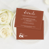 Elegant Rustic Terracotta Bordered Script Wedding Begleitkarte