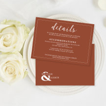 Elegant Rustic Terracotta Bordered Script Wedding