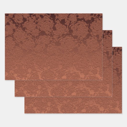 Elegant Rustic Terracotta Fall Floral Geschenkpapier Set (Set)