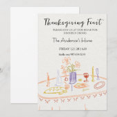 Elegant Rustic Thanksgiving Dinner Einladung (Vorne/Hinten)