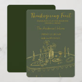 Elegant Rustic Thanksgiving Dinner Einladung (Vorne/Hinten)