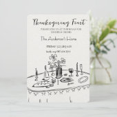 Elegant Rustic Thanksgiving Dinner Einladung (Stehend Vorderseite)