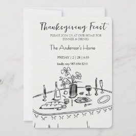 Elegant Rustic Thanksgiving Dinner Einladung