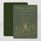 Elegant Rustic Thanksgiving Dinner Einladung (Vorne/Hinten)