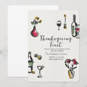 Elegant Rustic Thanksgiving Dinner Einladung (Vorne/Hinten)