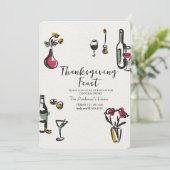 Elegant Rustic Thanksgiving Dinner Einladung (Stehend Vorderseite)