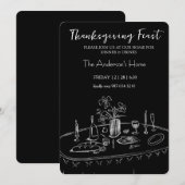 Elegant Rustic Thanksgiving Dinner Einladung (Vorne/Hinten)