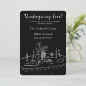 Elegant Rustic Thanksgiving Dinner Einladung (Stehend Vorderseite)