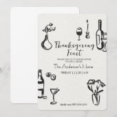 Elegant Rustic Thanksgiving Dinner Einladung (Vorne/Hinten)