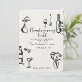 Elegant Rustic Thanksgiving Dinner Einladung (Stehend Vorderseite)