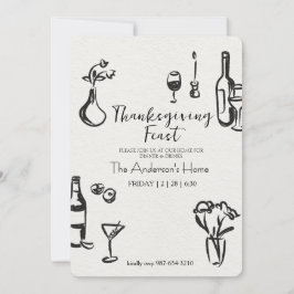 Elegant Rustic Thanksgiving Dinner Einladung