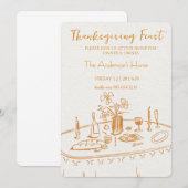 Elegant Rustic Thanksgiving Dinner Einladung (Vorne/Hinten)