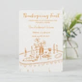 Elegant Rustic Thanksgiving Dinner Einladung (Stehend Vorderseite)