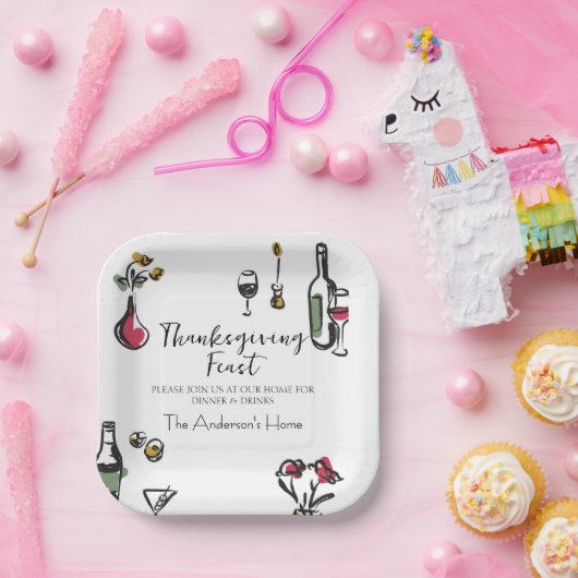 Elegant Rustic Thanksgiving Dinner Pappteller (Party)