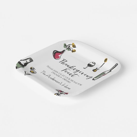 Elegant Rustic Thanksgiving Dinner Pappteller (Gewinkelt)