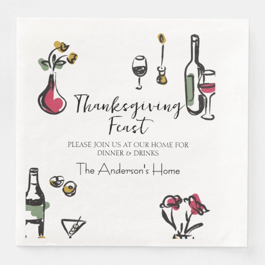 Elegant Rustic Thanksgiving Dinner Serviette (Vorderseite)