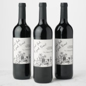 Elegant Rustic Thanksgiving Dinner Weinetikett (Flaschen)