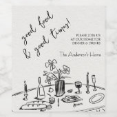 Elegant Rustic Thanksgiving Dinner Weinetikett (Einzelnes Label)