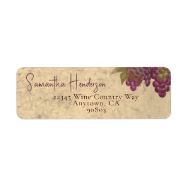Elegant Rustic Vineyard Watercolor Return Address