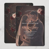 Elegant Rustic Wedding Day Romantic Invitation Einladung (Vorne/Hinten)