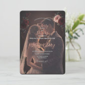 Elegant Rustic Wedding Day Romantic Invitation Einladung (Stehend Vorderseite)