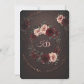 Elegant Rustic Wedding Day Romantic Invitation Einladung (Rückseite)