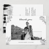 Elegant Rustic Wedding Photo Dankeskarte (Vorne/Hinten)