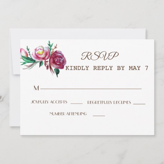 Elegant Rustic Wedding RSVP Einladung (Vorderseite)