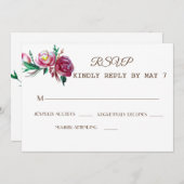 Elegant Rustic Wedding RSVP Einladung (Vorne/Hinten)
