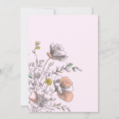 Elegant Rustic Wildflower Pink Baby Shower Einladung (Rückseite)