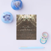 Elegant Rustic Wood Florales Lights String Hochzei Flyer (Einzeln)