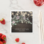 Elegant Rustic Wood Lights Boho Greenerity Wedding Serviette (Beispiel)