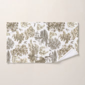 Elegant Rustikal Beige Country Toile Badhandtuch Set (Handtuch)