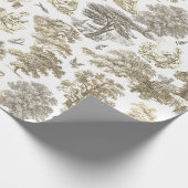 Elegant Rustikal Beige Country Toile Geschenkpapier (Ecke)