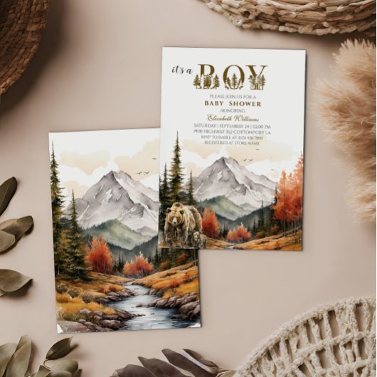 Elegant rustikal Es ist ein Baby-Baby-Sho für Boy  Einladung