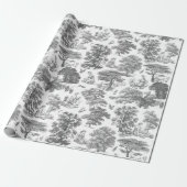 Elegant Rustikal Gray Country Toile Geschenkpapier (Ungerollt)