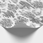 Elegant Rustikal Gray Country Toile Geschenkpapier (Ecke)