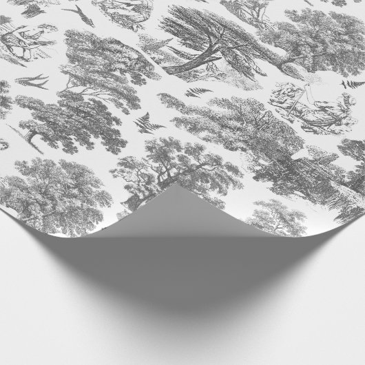 Elegant Rustikal Gray Country Toile Geschenkpapier (Ecke)