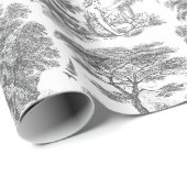 Elegant Rustikal Gray Country Toile Geschenkpapier (Rolleneckpunkt)
