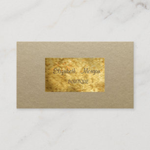 Elegant Rustikal, Kraft, Gold Pailletten Visitenkarte