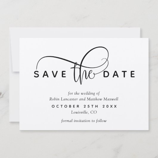Elegant, rustikal modern Save the Date, Kraft Save The Date (Vorderseite)